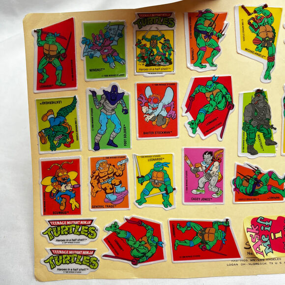 Vintage Puffy Stickers Sheet Lot of 3 Dinosaur Ninja Turtles Goofy Pluto Marvels - Picture 3 of 13